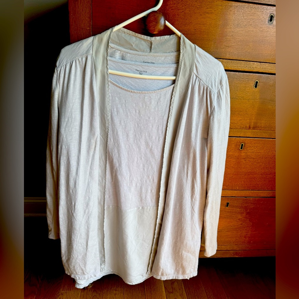 Garnet Hill open-front cotton cardigan and tunic top